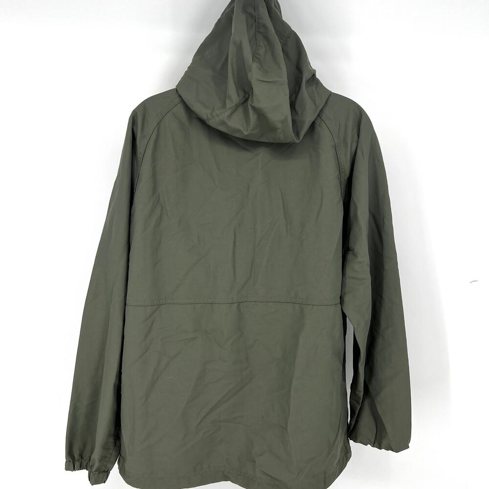 L. L. Bean Womens Army Green Hooded Pullover Half Zip Anorak Jacket S Preowned - Picture 3 of 7